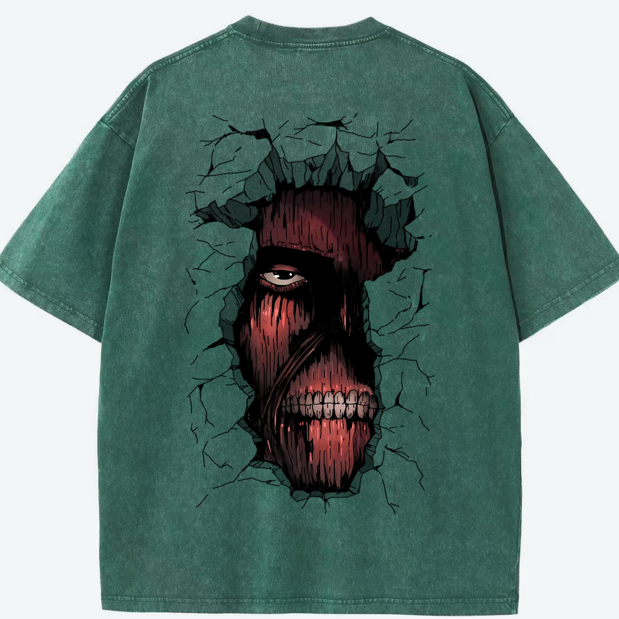 （画像用） 進撃の巨人 Attack on Titan 綿100% ヴィンテージ風 半袖Tシャツ（背面プリント）